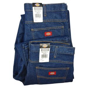 lot x2 NWT Dickies Men's Industrial Regular Fit Denim Jeans Size 36x30 C993RNB
